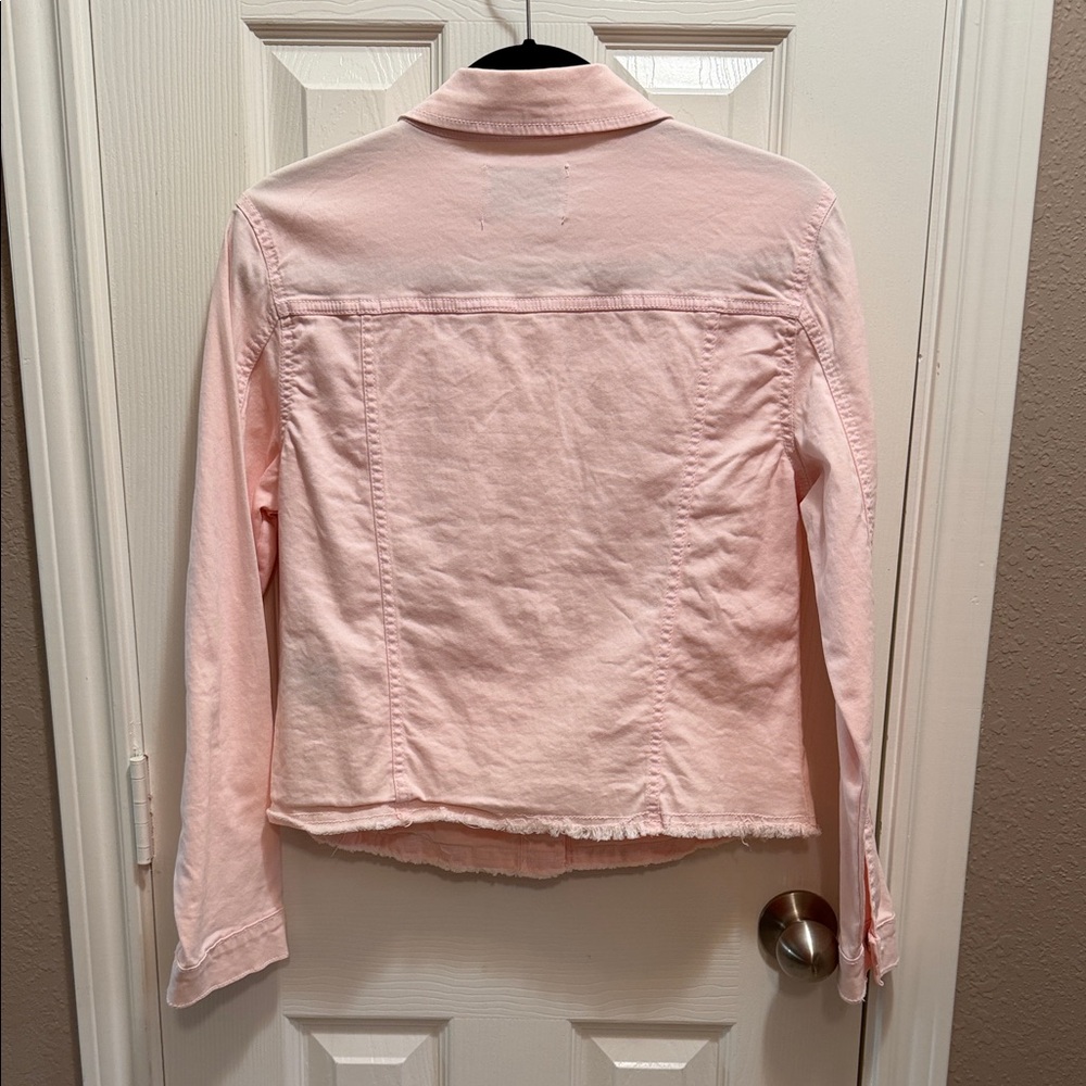 Angels Pale Pink Denim Jacket - Women's Light Pink Trucker - Picture 2 of 6